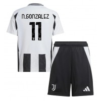 Fotbalové Dres Juventus Nicolas Gonzalez #11 Dětské Domácí 2024-25 Krátký Rukáv (+ trenýrky)